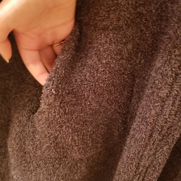 Barefoot Dreams CozyChic Full Zip Robe in Pacific Blue (S/M) - Picture 8 of 9